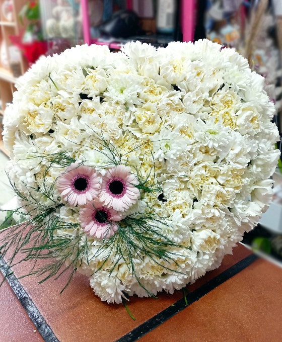 Corazón Funerario Claveles y Gerberas