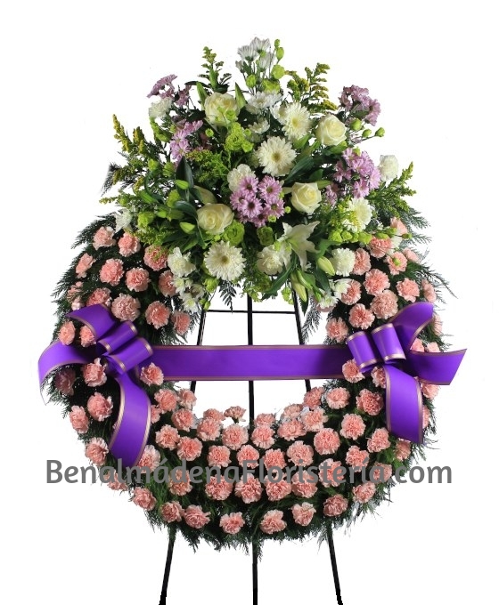 Envío de Coronas Funerarias al tanatorio Corona Funeraria Rosada