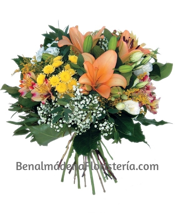 bouquet tonos naranjas