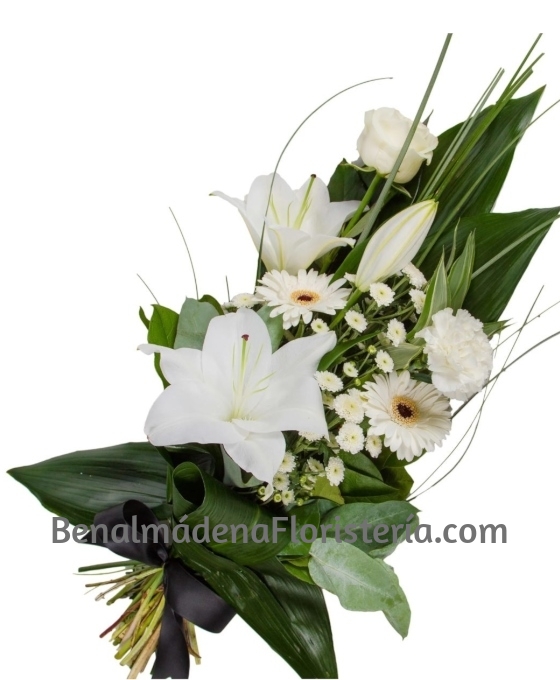 ramo funerario blanco para difuntos