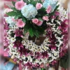 Corona Funeraria Blanca y Rosa